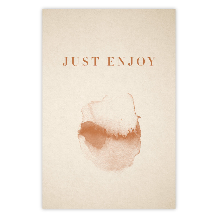 Poster Just Enjoy - English texts and watercolor pattern on a beige background 135592