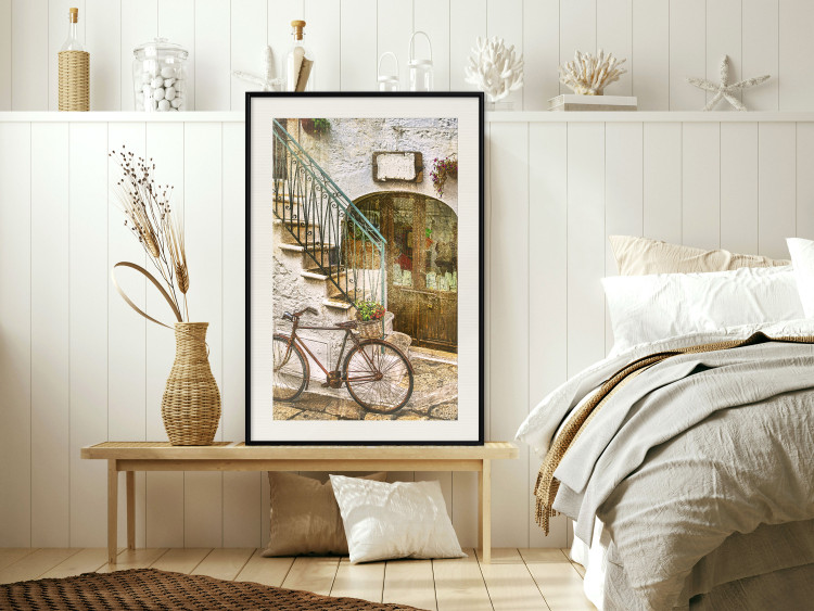 Poster Old Alley - rusty bicycle against the backdrop of Italian city architecture 135892 additionalImage 24
