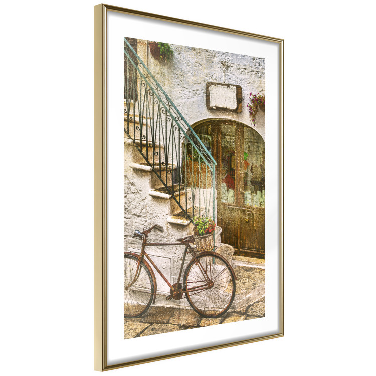 Poster Old Alley - rusty bicycle against the backdrop of Italian city architecture 135892 additionalImage 2
