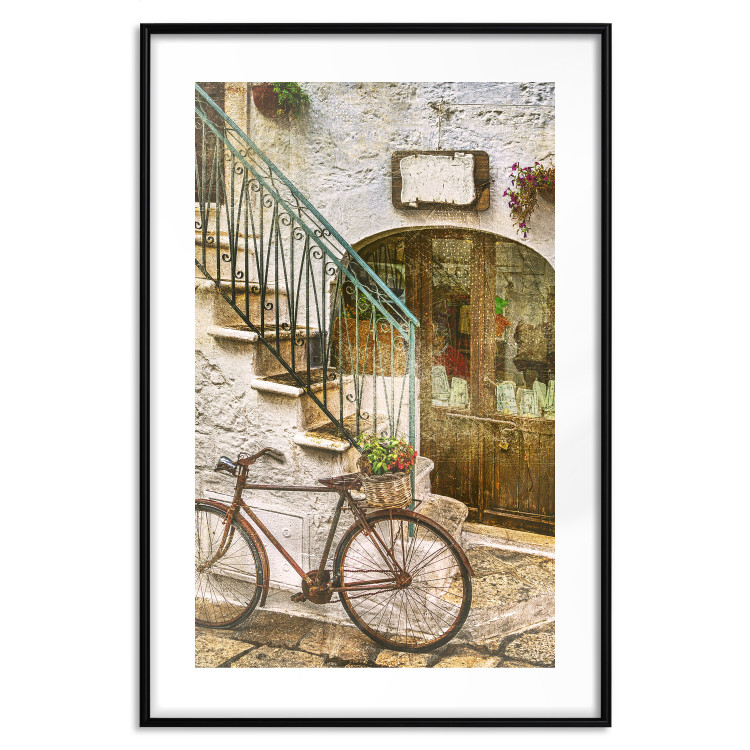Poster Old Alley - rusty bicycle against the backdrop of Italian city architecture 135892 additionalImage 13