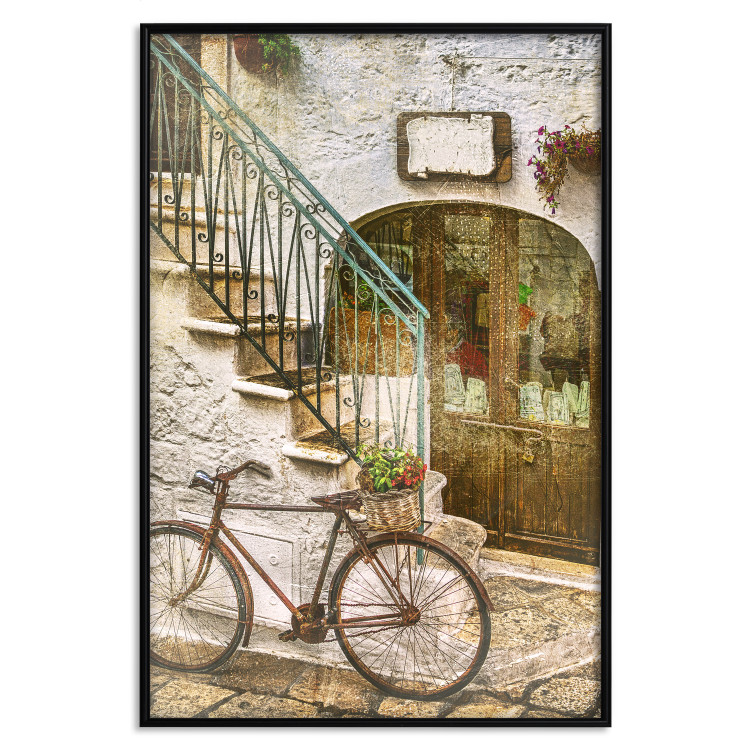 Poster Old Alley - rusty bicycle against the backdrop of Italian city architecture 135892 additionalImage 10