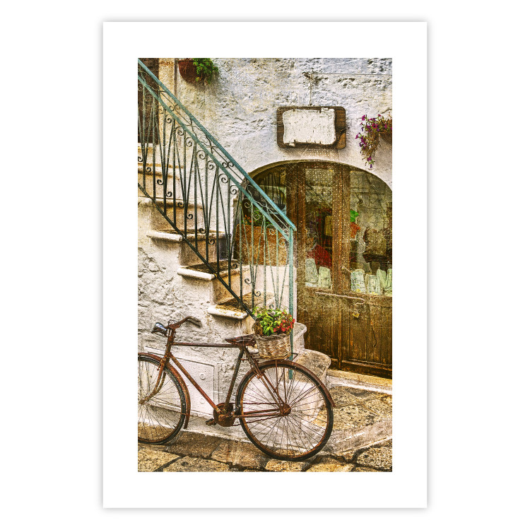 Poster Old Alley - rusty bicycle against the backdrop of Italian city architecture 135892 additionalImage 13