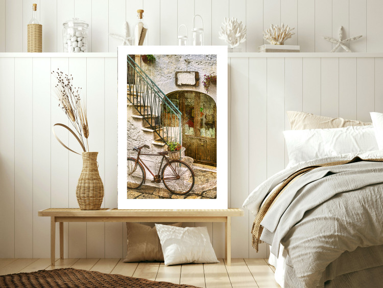 Poster Old Alley - rusty bicycle against the backdrop of Italian city architecture 135892 additionalImage 22