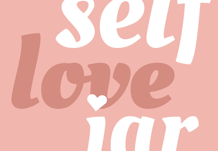 Poster Self Love Jar - jar with hearts and English texts on a pink background 138892 additionalImage 2