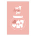 Poster Self Love Jar - jar with hearts and English texts on a pink background 138892