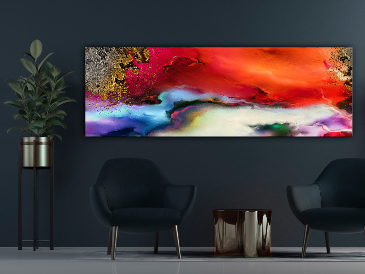 Canvas Art Print Colorful Clouds (1-piece) Narrow - multicolored elegant expression 142292 additionalImage 3
