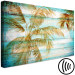 Canvas Palms in Gold (1-piece) - warm landscape with palm trees and boards in the background 142692 additionalThumb 6