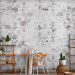 Wall Mural Grey faded flowers - retro floral motif on white background 142992 additionalThumb 4