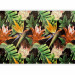 Wall Mural Colourful jungle - landscape with tropical plants motif on black background 143192 additionalThumb 1