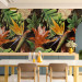 Wall Mural Colourful jungle - landscape with tropical plants motif on black background 143192 additionalThumb 6