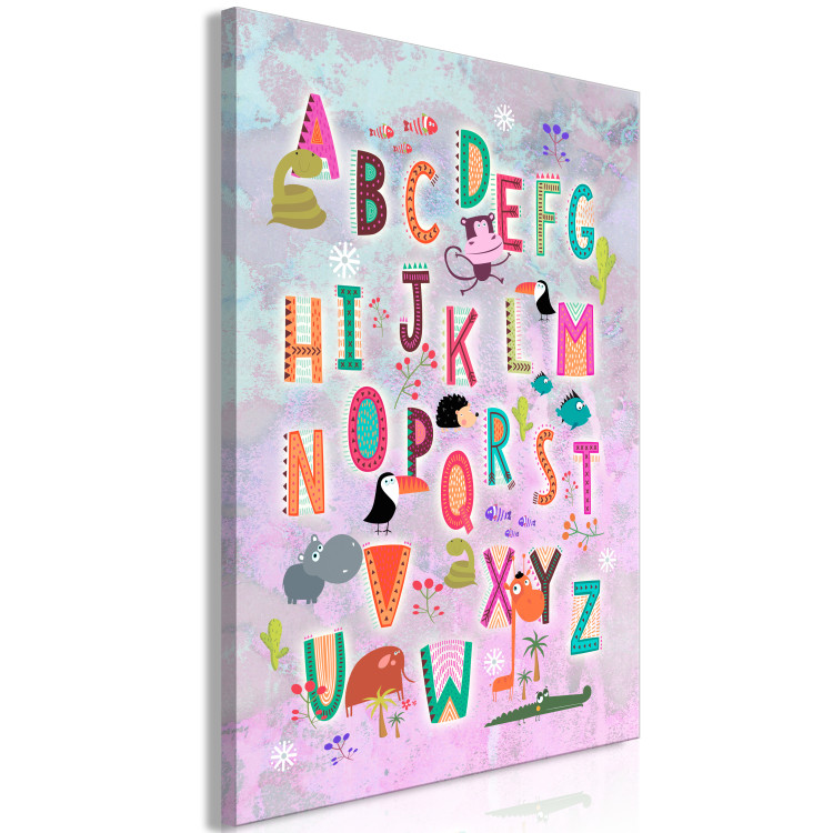 Canvas Happy Alphabet (1-piece) Vertical - colorful letters for children 143492 additionalImage 2