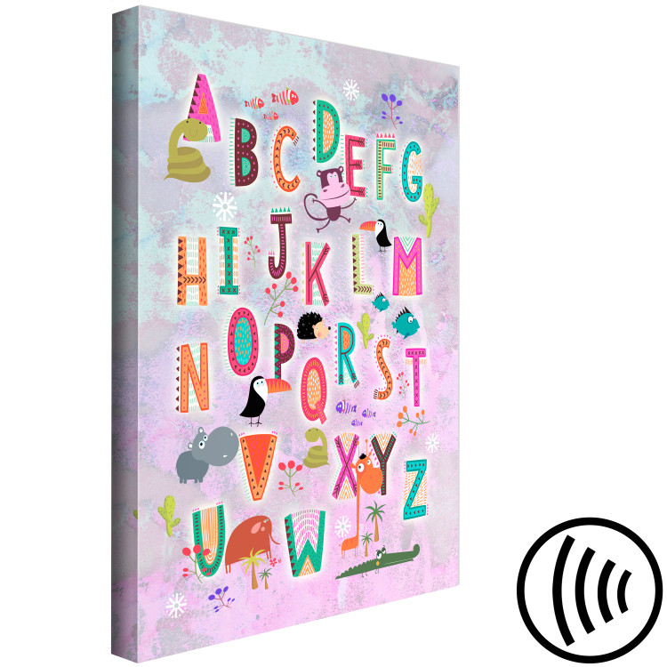 Canvas Happy Alphabet (1-piece) Vertical - colorful letters for children 143492 additionalImage 6