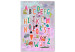 Canvas Happy Alphabet (1-piece) Vertical - colorful letters for children 143492