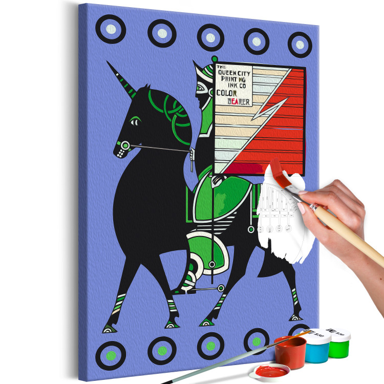 Paint by Number Kit Dignified Animal - Man With a Banner Riding a Unicorn 144092 additionalImage 5