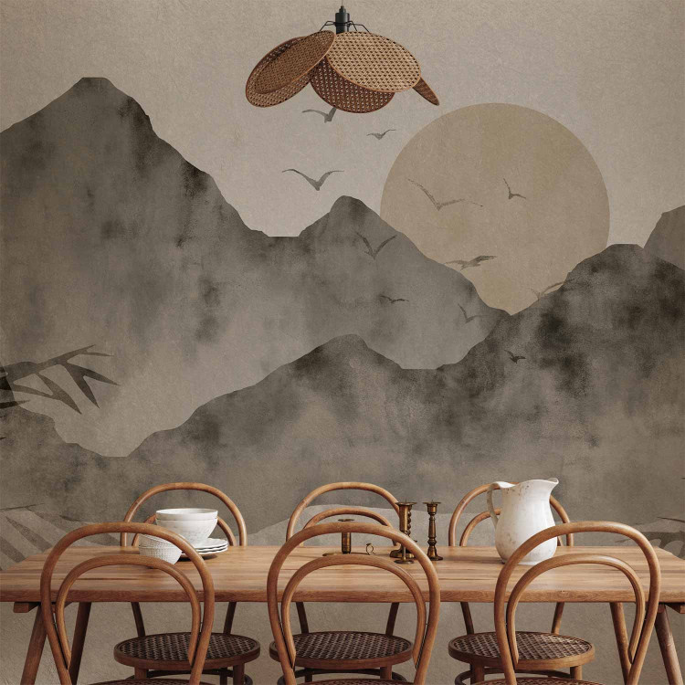 Wall Mural Wabi-sabi landscape - sunset and mountain landscape in Japanese style 145092 additionalImage 4