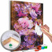 Paint by Number Kit Vintage Bouquet - Violet, Pink and Powdery Flowers on a Brown Background 146192