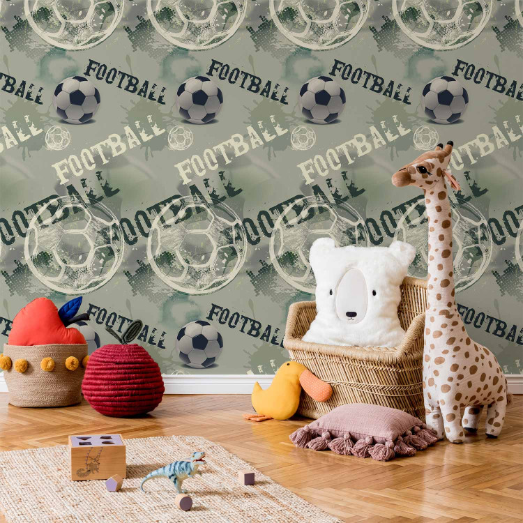 Wallpaper For a Sports Lover - Graphics and Inscriptions with a Football - Green 146292 additionalImage 8