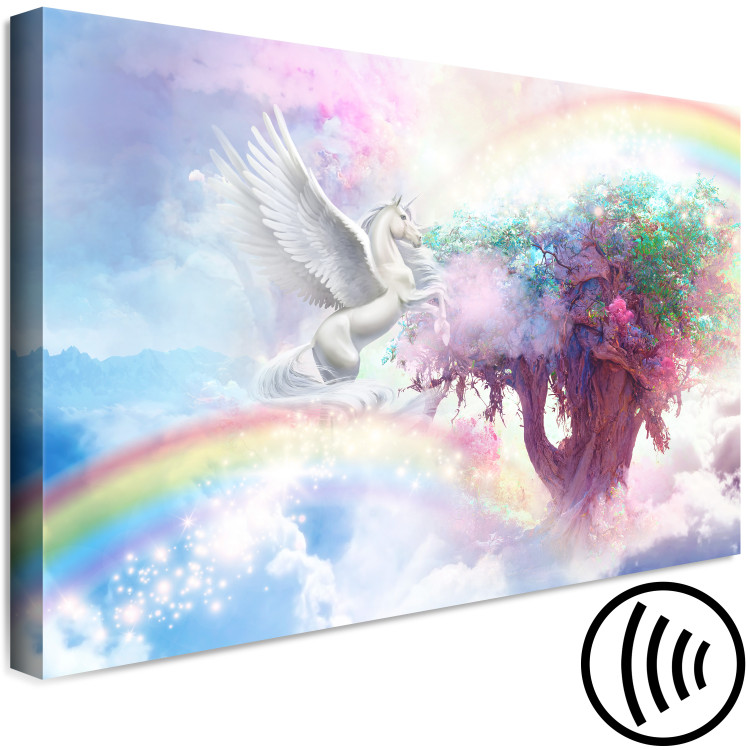 Canvas Unicorn and Magic Tree - Fairy-Tale and Rainbow Land in the Clouds 148792 additionalImage 6