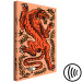 Canvas Print Red Tiger (1-piece) - wild cat in leaves on a salmon background 149692 additionalThumb 6