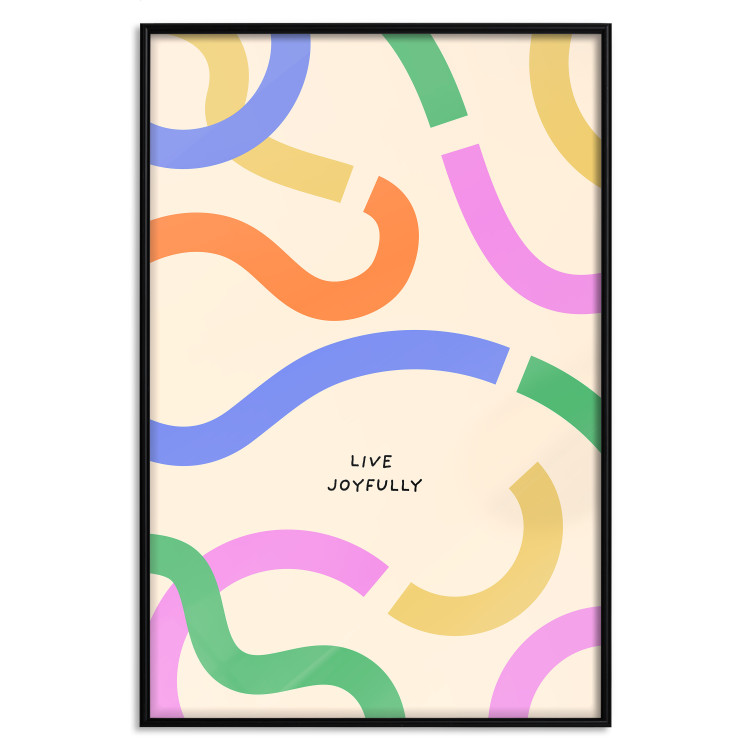Poster Abstract Shapes - Pastel Waves Scattered on a Beige Background 149892 additionalImage 22