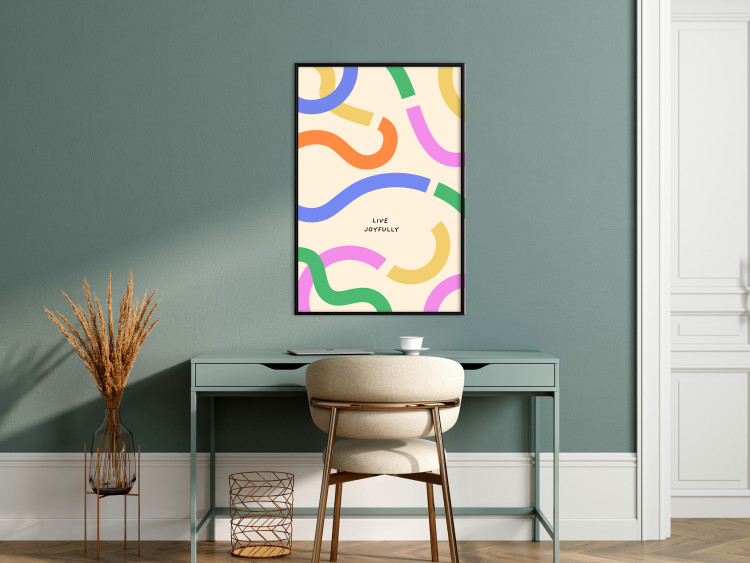 Poster Abstract Shapes - Pastel Waves Scattered on a Beige Background 149892 additionalImage 13