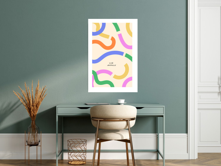Poster Abstract Shapes - Pastel Waves Scattered on a Beige Background 149892 additionalImage 11