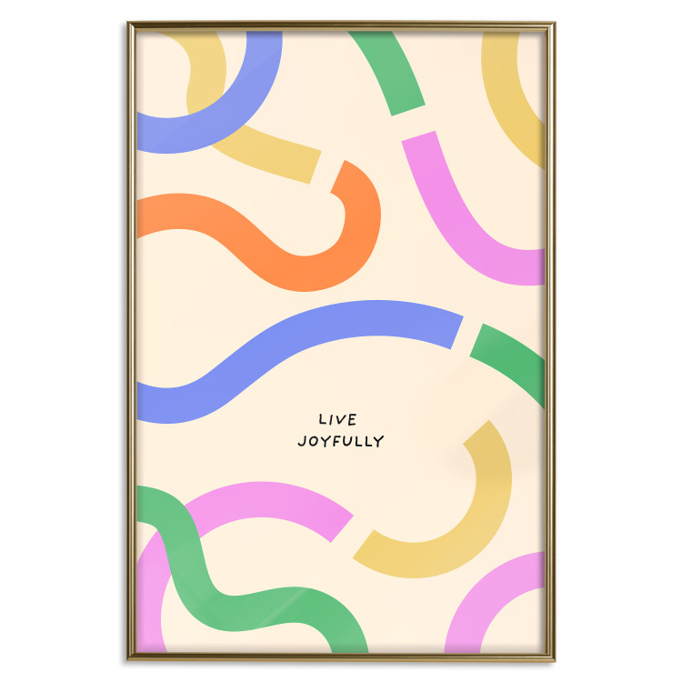 Poster Abstract Shapes - Pastel Waves Scattered on a Beige Background 149892 additionalImage 23
