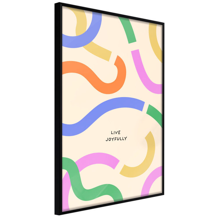 Poster Abstract Shapes - Pastel Waves Scattered on a Beige Background 149892 additionalImage 5