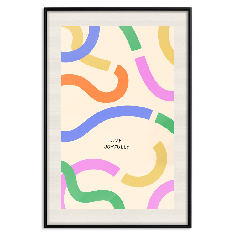 Poster Abstract Shapes - Pastel Waves Scattered on a Beige Background 149892 additionalImage 26