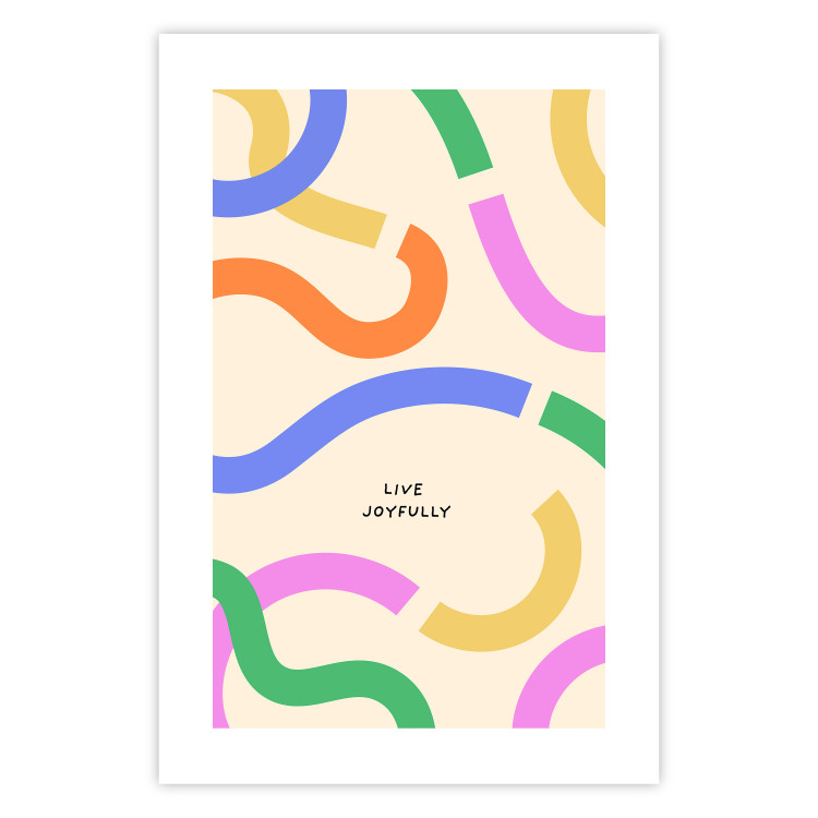 Poster Abstract Shapes - Pastel Waves Scattered on a Beige Background 149892 additionalImage 21