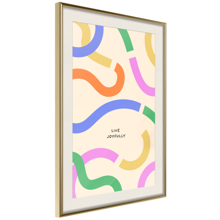 Poster Abstract Shapes - Pastel Waves Scattered on a Beige Background 149892 additionalImage 12