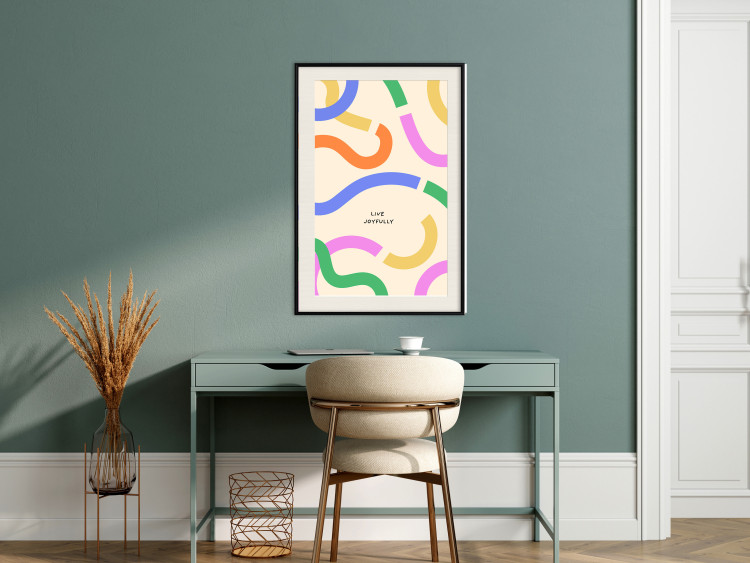 Poster Abstract Shapes - Pastel Waves Scattered on a Beige Background 149892 additionalImage 15