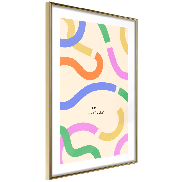 Poster Abstract Shapes - Pastel Waves Scattered on a Beige Background 149892 additionalImage 9