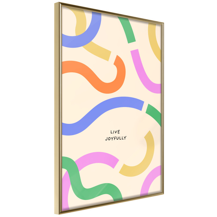 Poster Abstract Shapes - Pastel Waves Scattered on a Beige Background 149892 additionalImage 7