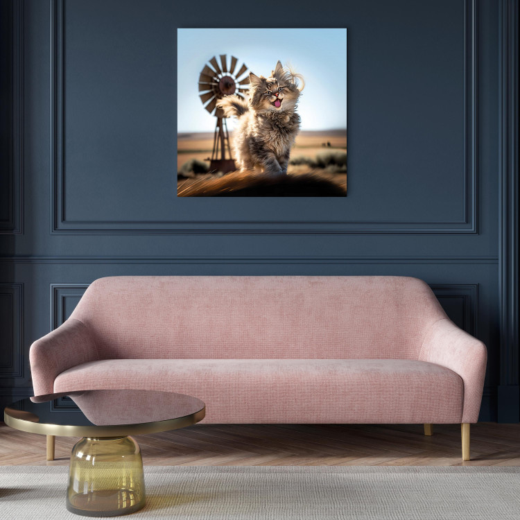 Canvas AI Maine Coon Cat - Smiling Fluffy Animal in Don Quixote Style - Square 150192 additionalImage 9