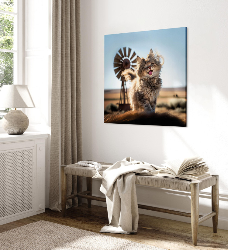 Canvas AI Maine Coon Cat - Smiling Fluffy Animal in Don Quixote Style - Square 150192 additionalImage 10