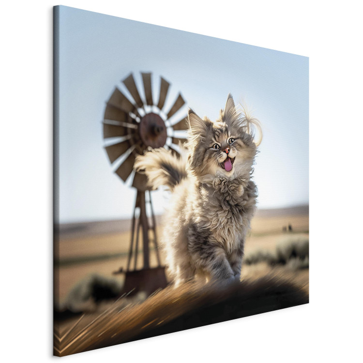 Canvas AI Maine Coon Cat - Smiling Fluffy Animal in Don Quixote Style - Square 150192 additionalImage 2