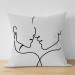 Decorative Microfiber Pillow Line Sensitivity - Minimalist Black and White Composition 151292 additionalThumb 4