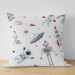 Decorative Microfiber Pillow Space Toys - Rockets and Robots Among the Stars on a White Background 151392 additionalThumb 4
