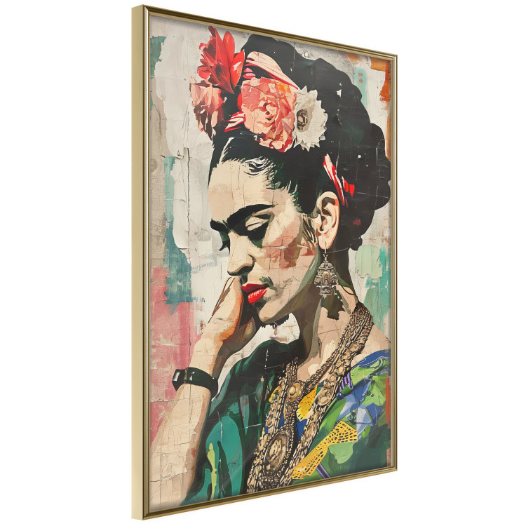 Wall Poster Portrait in Profile - Frida Kahlo Against a Cracked Wall 152192 additionalImage 5