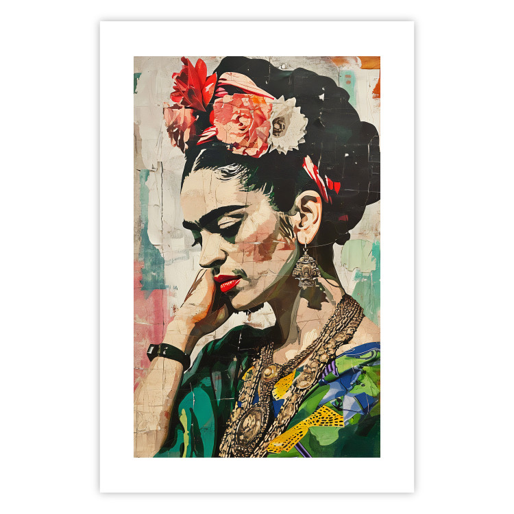 Wall Poster Portrait in Profile - Frida Kahlo Against a Cracked Wall 152192 additionalImage 15