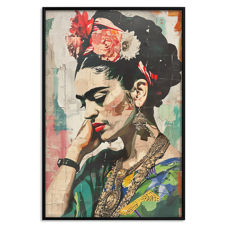 Wall Poster Portrait in Profile - Frida Kahlo Against a Cracked Wall 152192 additionalImage 16