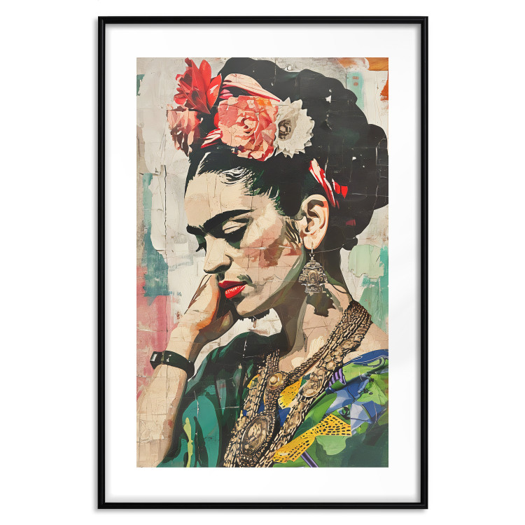 Wall Poster Portrait in Profile - Frida Kahlo Against a Cracked Wall 152192 additionalImage 18