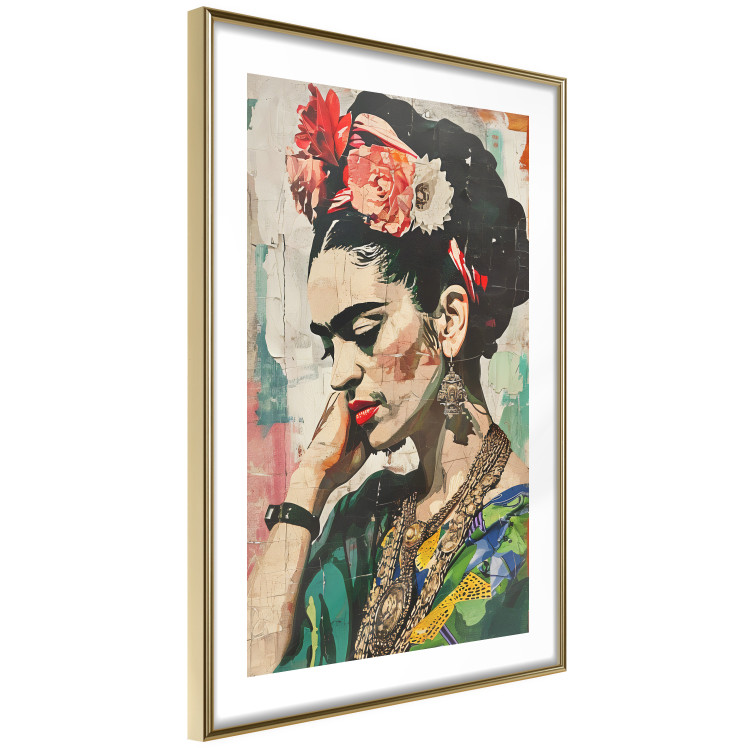 Wall Poster Portrait in Profile - Frida Kahlo Against a Cracked Wall 152192 additionalImage 7