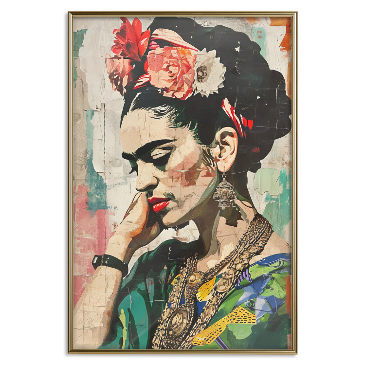 Wall Poster Portrait in Profile - Frida Kahlo Against a Cracked Wall 152192 additionalImage 17
