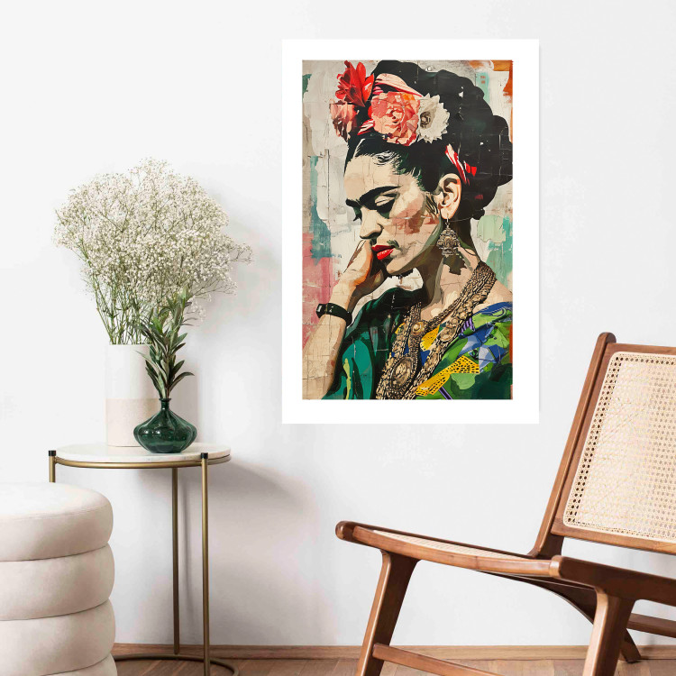 Wall Poster Portrait in Profile - Frida Kahlo Against a Cracked Wall 152192 additionalImage 11