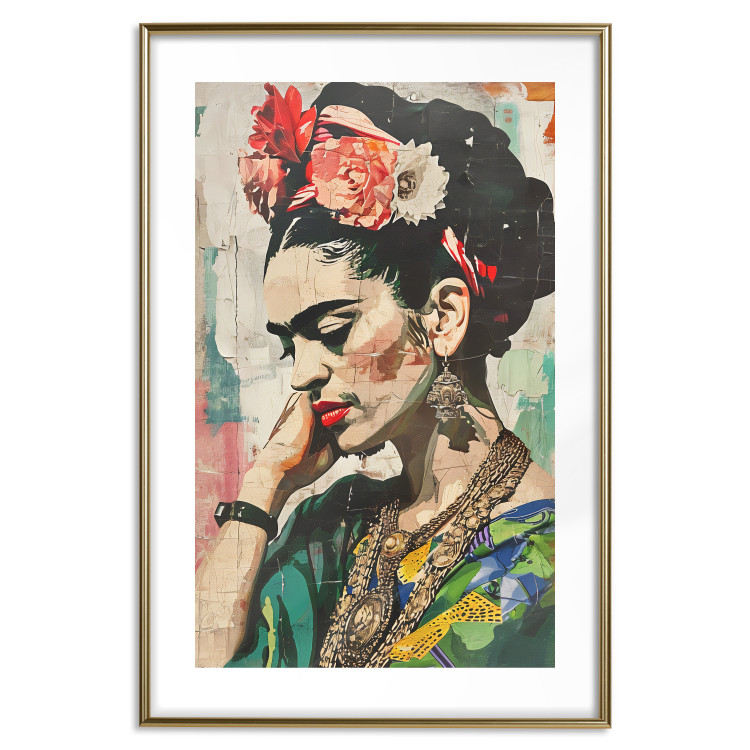 Wall Poster Portrait in Profile - Frida Kahlo Against a Cracked Wall 152192 additionalImage 19