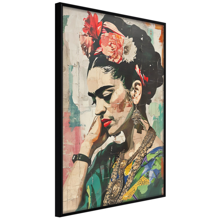 Wall Poster Portrait in Profile - Frida Kahlo Against a Cracked Wall 152192 additionalImage 8
