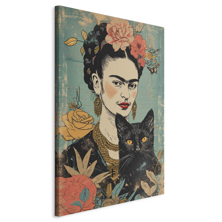 Canvas Print Frida Kahlo - A Portrait of the Japanese-Inspired Painter 152292 additionalImage 2