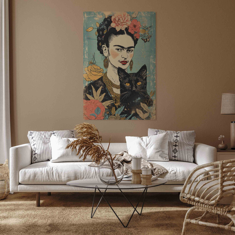 Canvas Print Frida Kahlo - A Portrait of the Japanese-Inspired Painter 152292 additionalImage 5